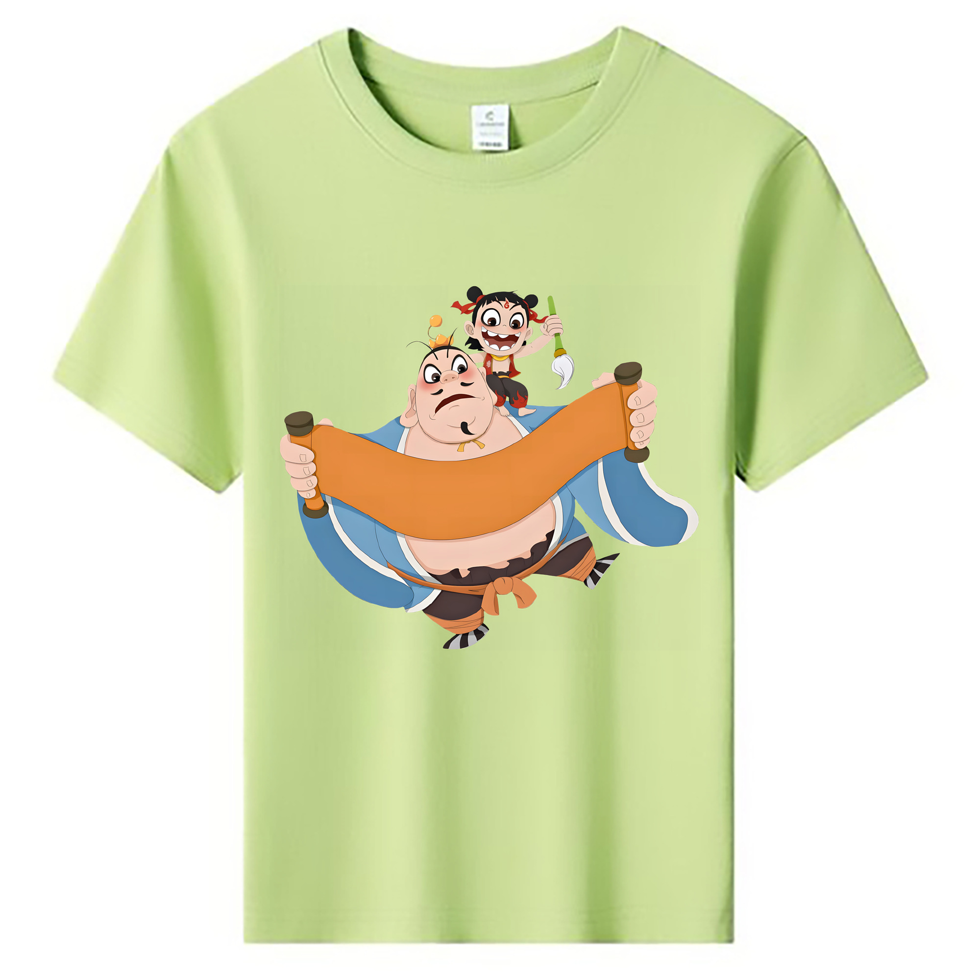 （画像用） Ne Zha 2 ナタ 魔童の大暴れ 綿100％キッズTシャツ（フロントプリント）
